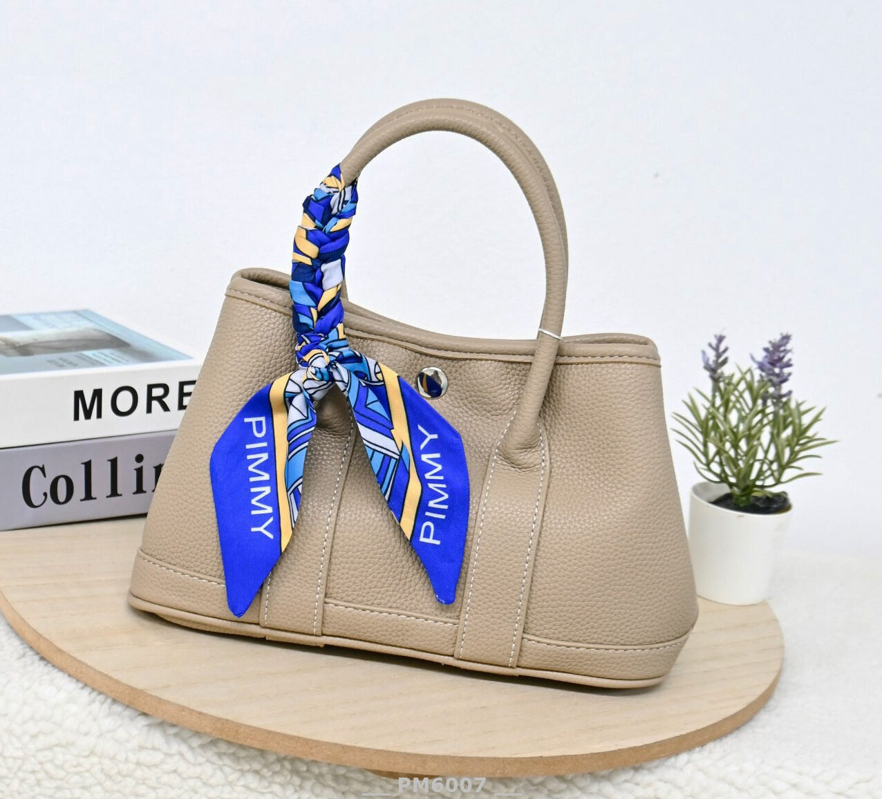 PM-6007 สีเอทูป กระเป๋าสะพายวัสดุ Premium PU Leather ไซซ์24ซม.