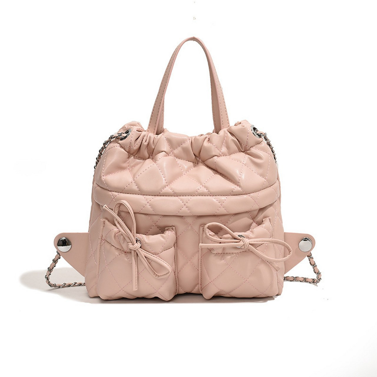 PF-309 สีชมพู กระเป๋าสะพายแฟชั่นเกาหลี ปรับถือและสะพายได้